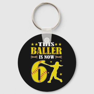 This Ller Is Now 6 Year Old Birthday Girl Softll 6 Keychain