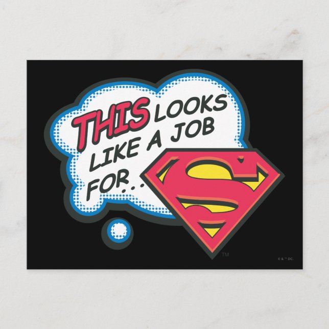 This Looks Like a Job for Superman Postcard (Front)
