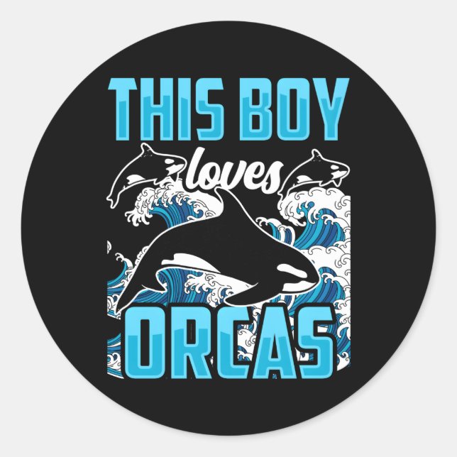 This Loves Orcas Sea Whale Orca Protect Classic Round Sticker (Front)