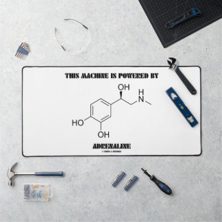 This Machine Is Powered By Adrenaline Molecule Desk Mat
