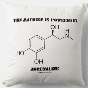 This Machine Is Powered By Adrenaline Molecule Throw Pillow