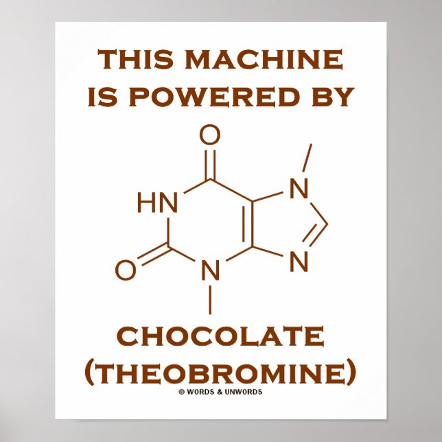 This Machine Is Powered By Chocolate (Theobromine) Poster (Front)