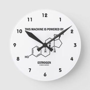This Machine Is Powered By Estrogen (Molecule) Round Clock