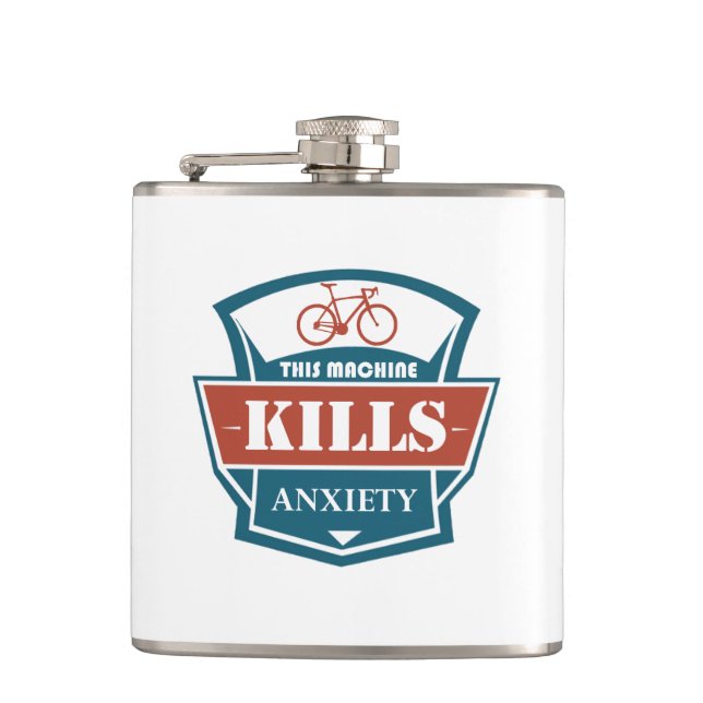 This Machine Kills Anxiety Hip Flask (Front)