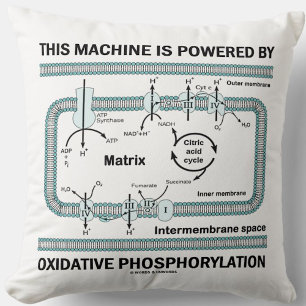 This Machine Powered By Oxidative Phosphorylation Throw Pillow