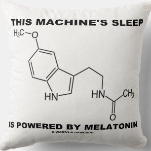 This Machine's Sleep Is Powered By Melatonin Throw Pillow
