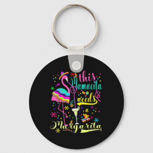 This Mamacita Needs A Margarita Cinco De Mayo Pink Keychain