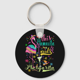 This Mamacita Needs A Margarita Cinco De Mayo Pink Keychain