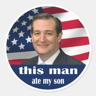 this man ate my son classic round sticker