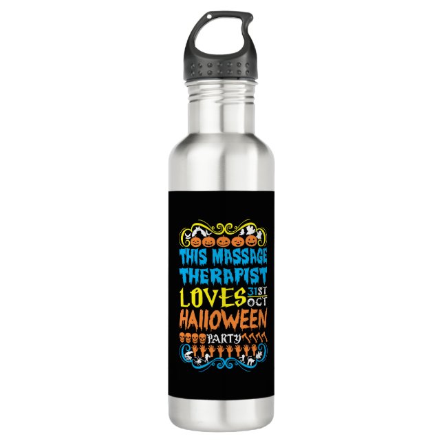 This Massage Therapist Loves 31st Oct Halloween 710 Ml Water Bottle (Front)
