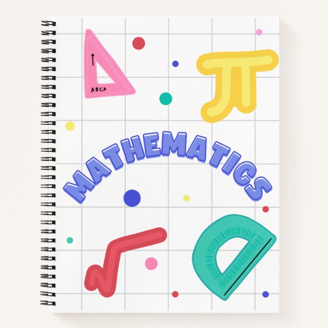 This MATHEMATICS-inspired college-ruled compositio Notebook (Front)
