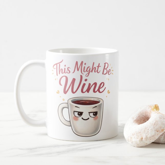 This Might Be Wine Mug – Funny Wine Humor Coffee  (Avec donut)