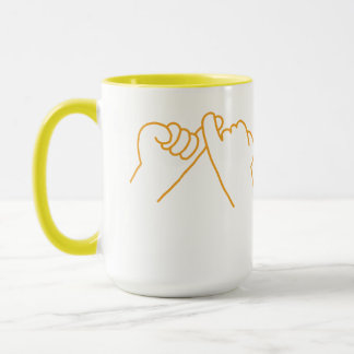 This minimalist "Pinky Promise" design symbolizes  Mug
