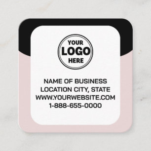 This modern and sleek black Logo and QR Code Square Business Card