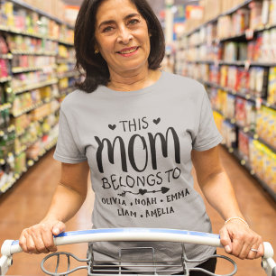 This Mom Belongs Custom Kids Names T-Shirt