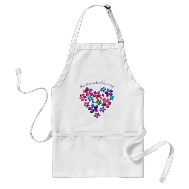 "This Mom is Loved by Many" apron (Front)