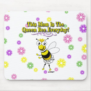 This Mom Is The Queen Bee Everyday Bee & Flowers Mouse Pad