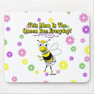 This Mom Is The Queen Bee Everyday Bee & Flowers Mouse Pad