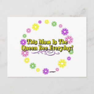 This Mom Is The Queen Bee Everyday Type FlowerRing Postcard