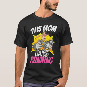 This Mom Loves Running Wolf Husky Jogging Mother R T-Shirt