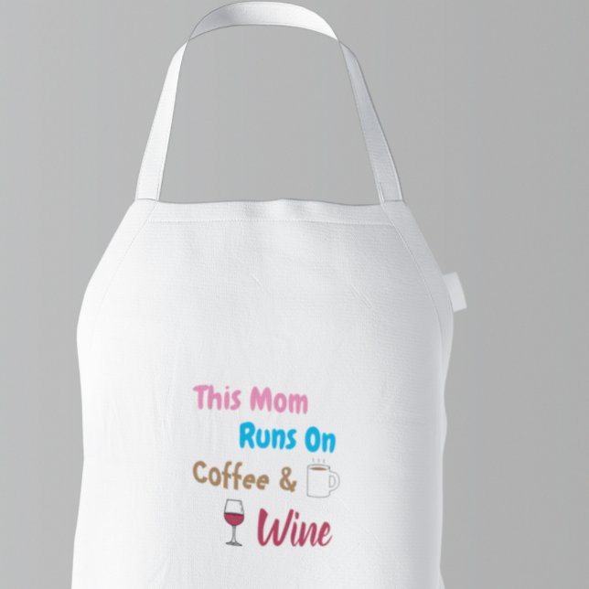 This Mom Runs On Coffee And Wine Standard Apron (Creator Uploaded)