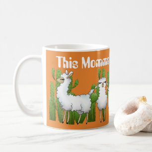 This Momma loves llamas add message mug