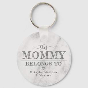This Mommy Belongs To Minimalist Typography Keychain