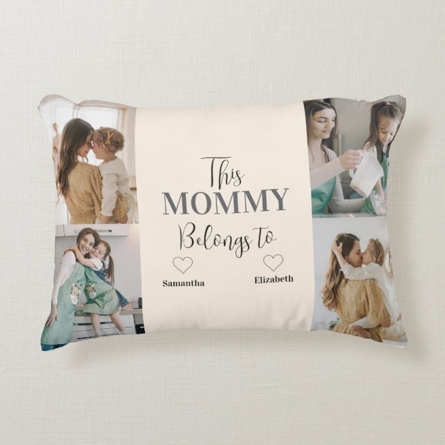This Mommy Belongs To – Personalized Accent Pillow (Front)