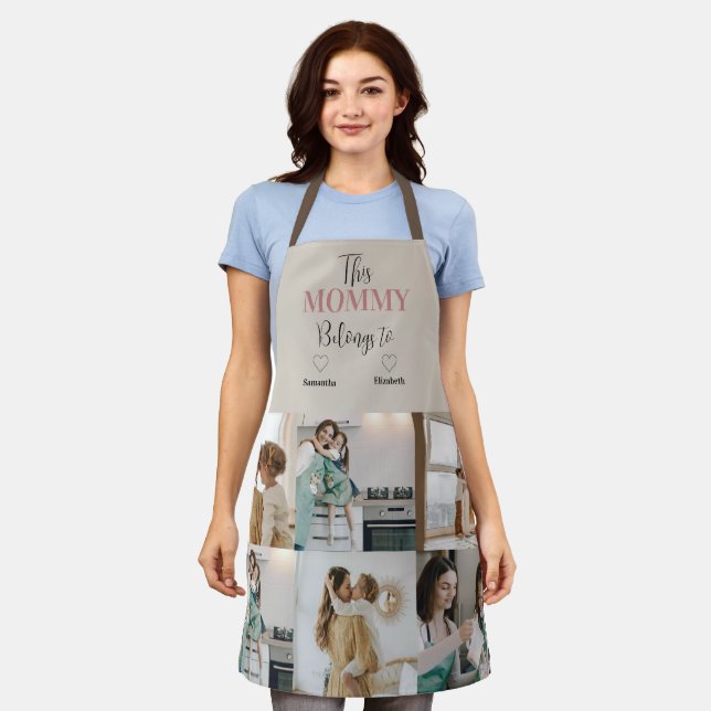 This Mommy Belongs To… Personalized Photo Apron (Worn)
