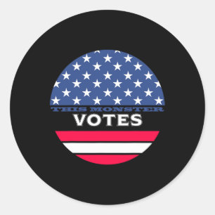 This Monster Votes Anti-trump Biden Harris 2020 Ka Classic Round Sticker