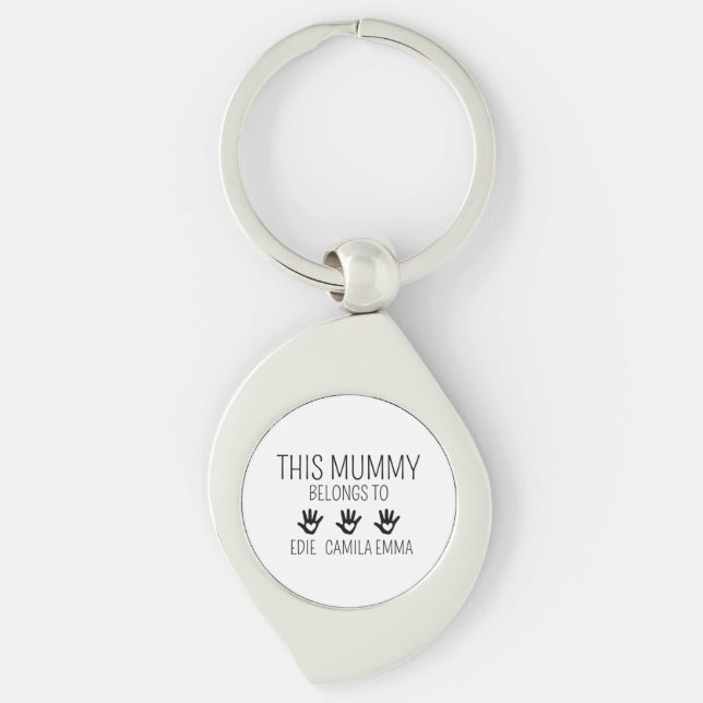 This Mummy Belongs, Custom Mama , Personalised Mum Keychain (Front)
