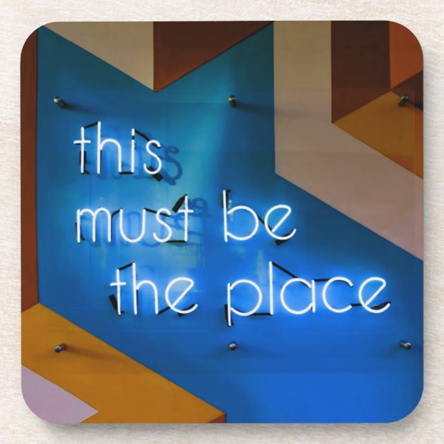 This must be the place NEON Sign Funny Coaster (Front)