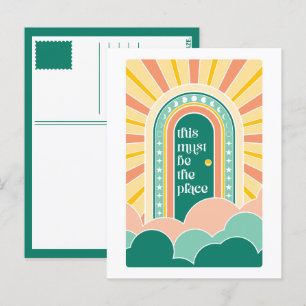 this must be the place retro door postcard