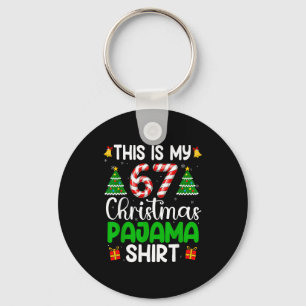 This My 67 Christmas Pajamas Funny Six Seven Meme Keychain