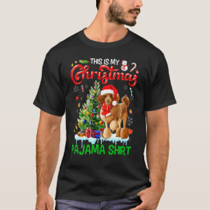 This My Christmas Pajama  Poodle Scarf Santa Xmas T-Shirt