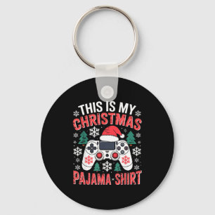 This My Christmas Pajama Shirt Gaming Xmas Men Boy Keychain