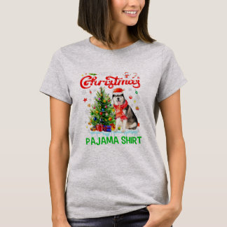 This My Christmas Pajama Siberian Husky Scarf T-Shirt