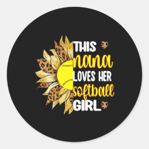 This Nana Loves Her Softll Girl Softll Grandma Nan Classic Round Sticker