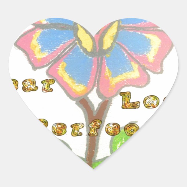 This New Year Looks Perfect Floral Text Art Print Heart Sticker (Front)