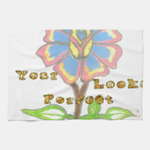 This New Year Looks Perfect Floral Text Art Print Kitchen Towel