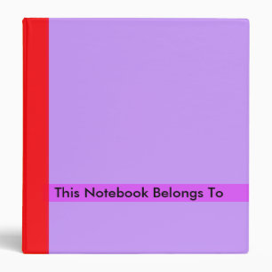 This Notebook Belongs To - Purple Strip Small Binder