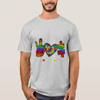 This Novelty Poppin With Sayings "Peace Love Autis