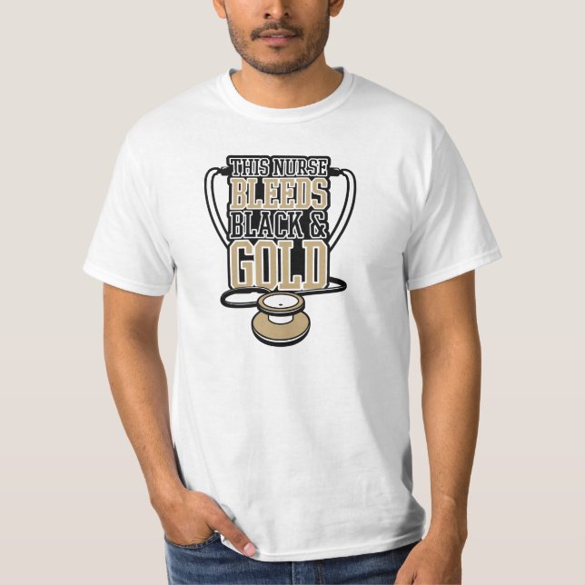 "This Nurse Bleeds Black & Gold" Tee (Front)