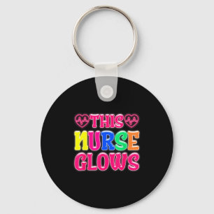 This Nurse Glows Nursing Glow Retro  Keychain