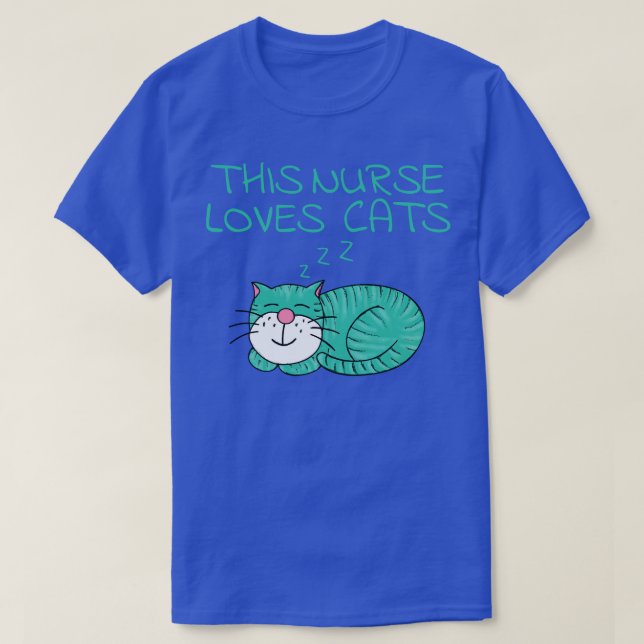 This Nurse Loves Cats Cat Lover T-Shirt (Design Front)