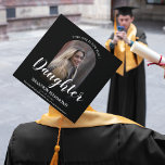 This One Is For You Daughter Graduation Cap Topper<br><div class="desc">Looking for a heartfelt way to honour a loved one who wasn't able to witness your graduation? Look no further than this elegant memorial graduation cap topper. Featuring a cherished photo and customizable text that reads "THIS ONE IS FOR YOU, DAUGHTER" this modern topper is a touching tribute. Personalize it...</div>