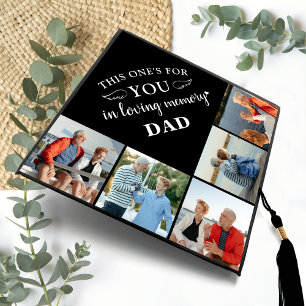 This One's For You Personalized 5 Photo Memorial Graduation Cap Topper