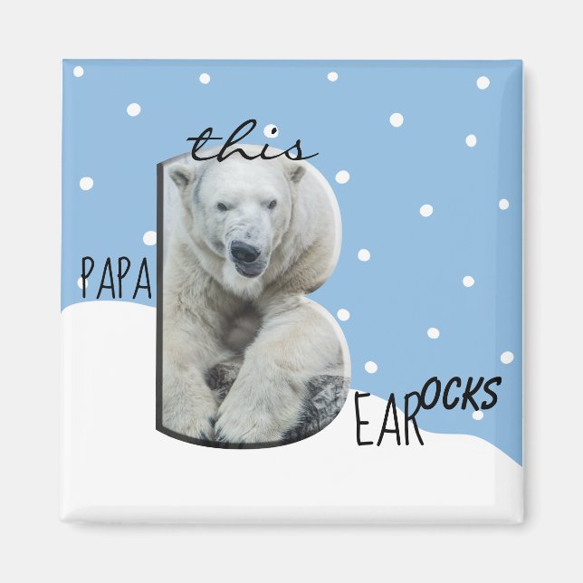 This PaPa Bear Rocks Father's Day Magnet (Front)