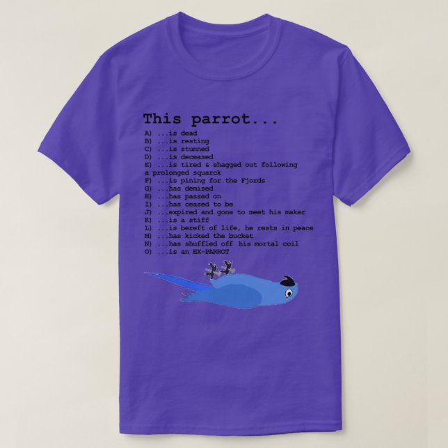 This Parrot is an EX Parrot T-Shirt (Design Front)