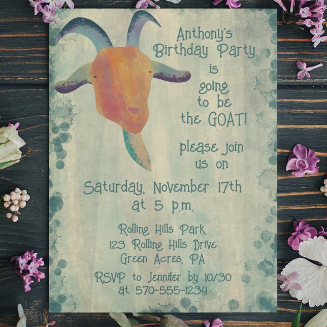 This Party is Going to Be the GOAT Invitation (Creator Uploaded)